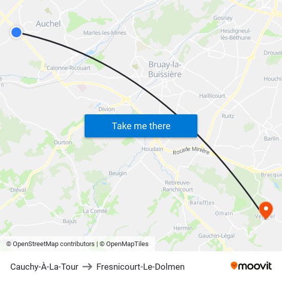 Cauchy-À-La-Tour to Fresnicourt-Le-Dolmen map