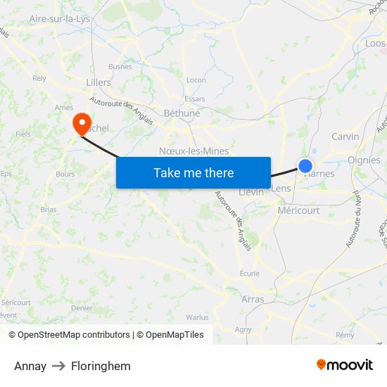 Annay to Floringhem map