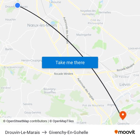 Drouvin-Le-Marais to Givenchy-En-Gohelle map