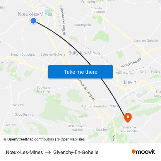 Nœux-Les-Mines to Givenchy-En-Gohelle map