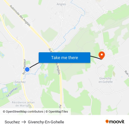 Souchez to Givenchy-En-Gohelle map