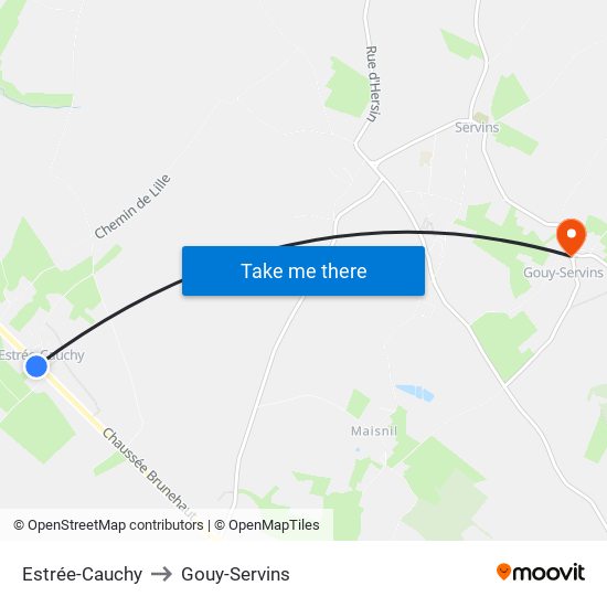 Estrée-Cauchy to Gouy-Servins map