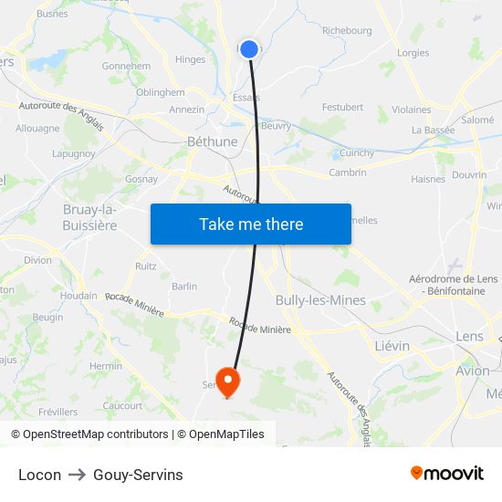 Locon to Gouy-Servins map