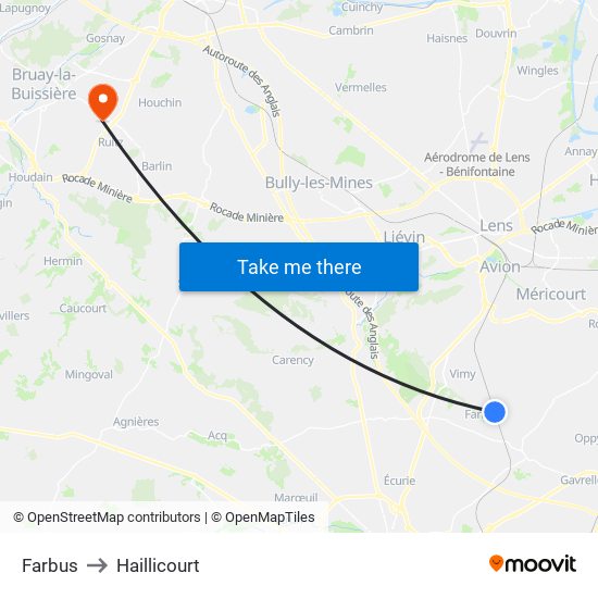 Farbus to Haillicourt map