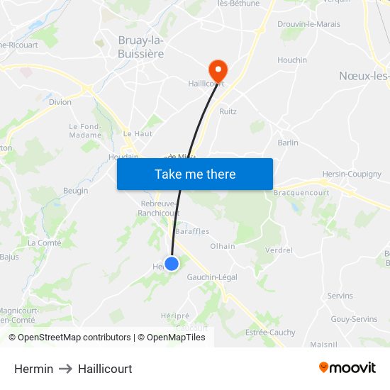 Hermin to Haillicourt map