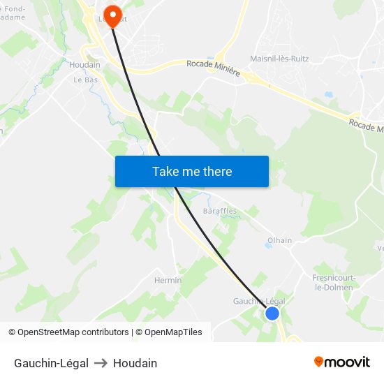 Gauchin-Légal to Houdain map