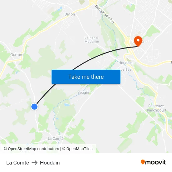 La Comté to Houdain map