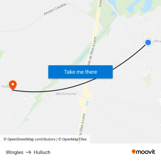 Wingles to Hulluch map