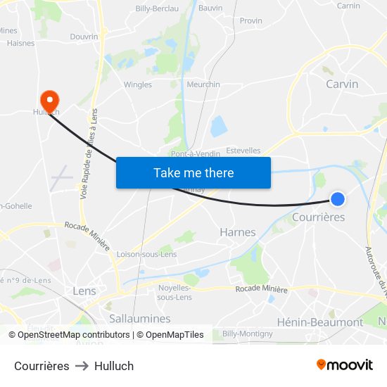 Courrières to Hulluch map