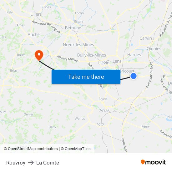 Rouvroy to La Comté map