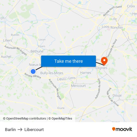 Barlin to Libercourt map