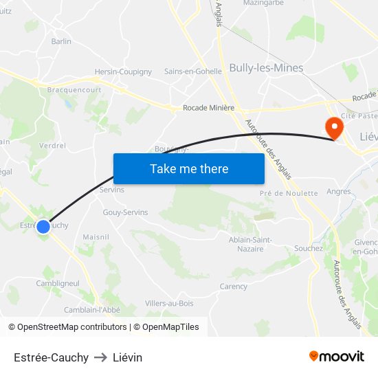 Estrée-Cauchy to Liévin map