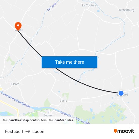 Festubert to Locon map