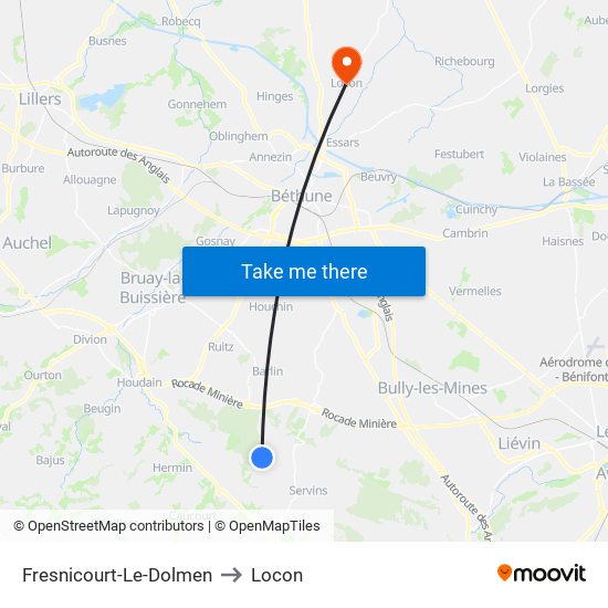 Fresnicourt-Le-Dolmen to Locon map