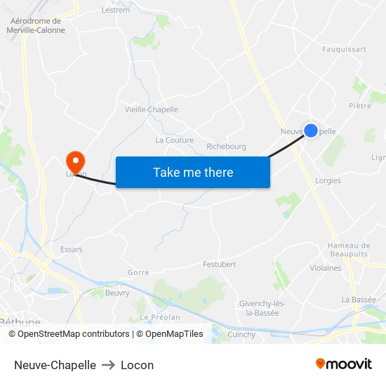 Neuve-Chapelle to Locon map
