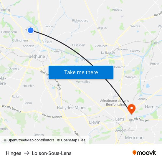 Hinges to Loison-Sous-Lens map