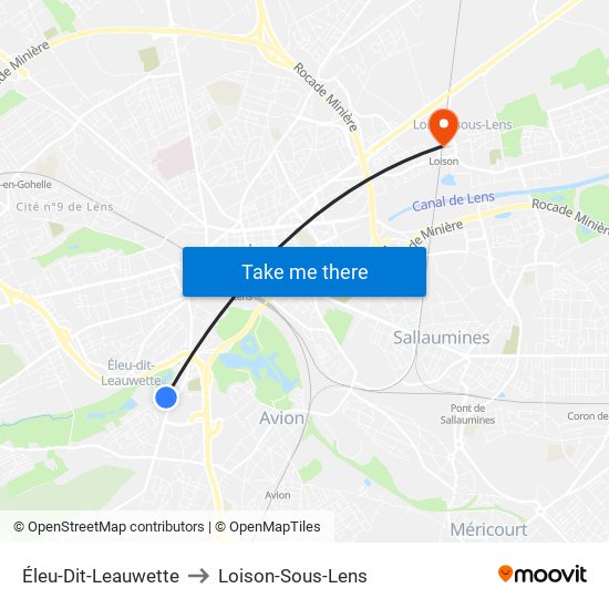 Éleu-Dit-Leauwette to Loison-Sous-Lens map