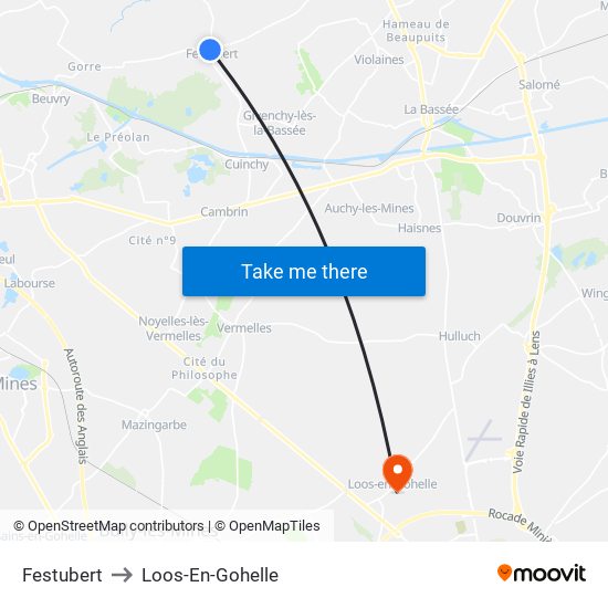 Festubert to Loos-En-Gohelle map