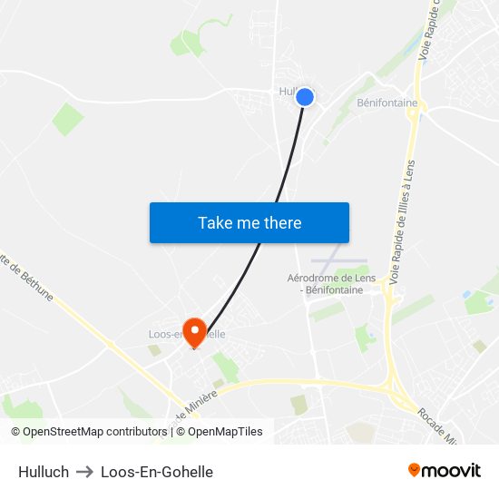 Hulluch to Loos-En-Gohelle map