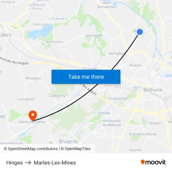 Hinges to Marles-Les-Mines map