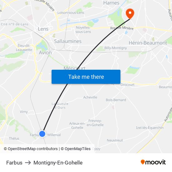 Farbus to Montigny-En-Gohelle map