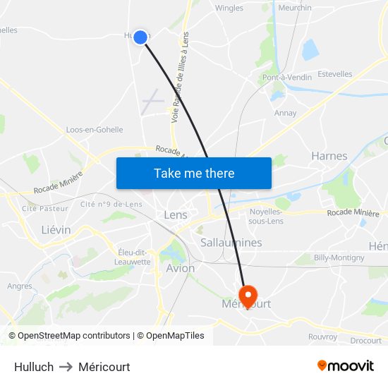 Hulluch to Méricourt map