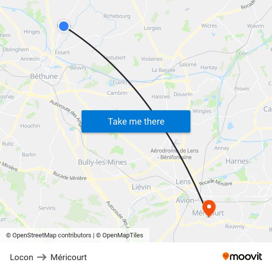 Locon to Méricourt map