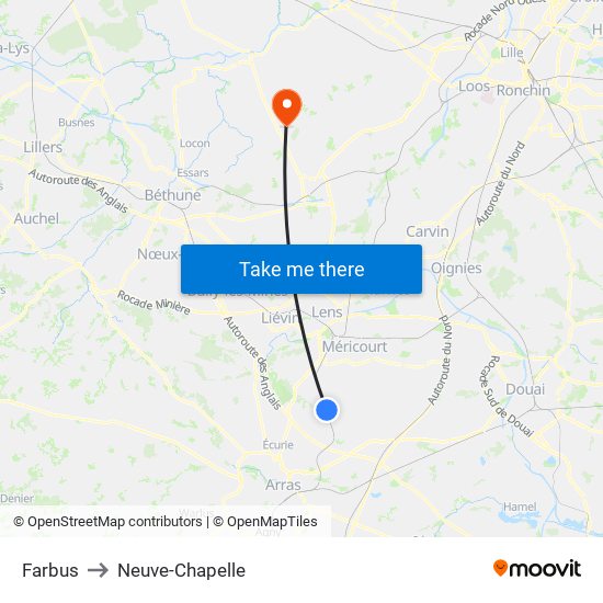 Farbus to Neuve-Chapelle map