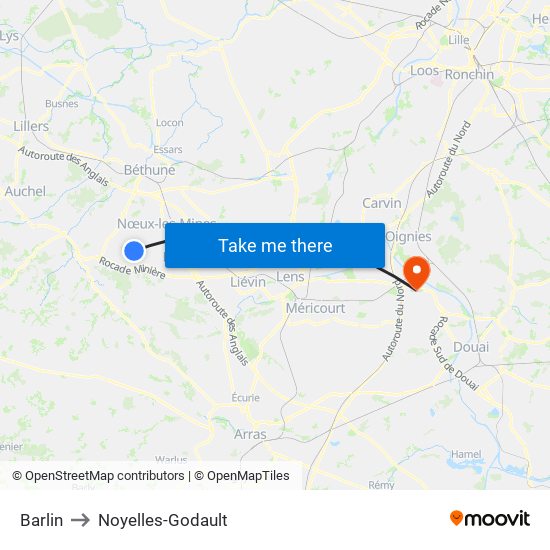 Barlin to Noyelles-Godault map