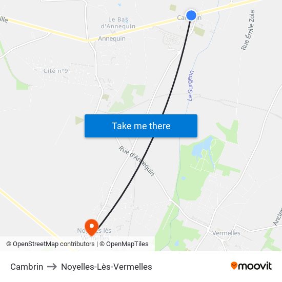 Cambrin to Noyelles-Lès-Vermelles map