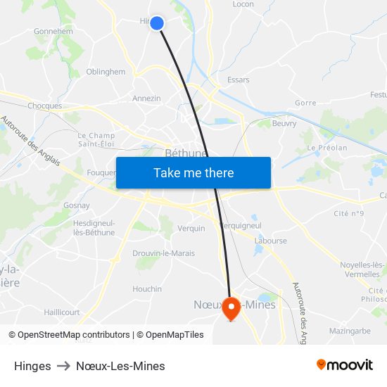 Hinges to Nœux-Les-Mines map