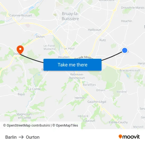 Barlin to Ourton map