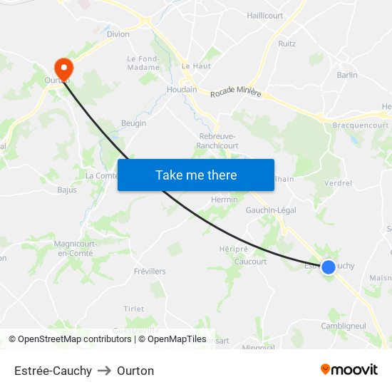 Estrée-Cauchy to Ourton map