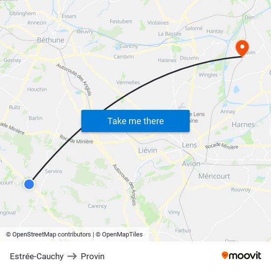 Estrée-Cauchy to Provin map