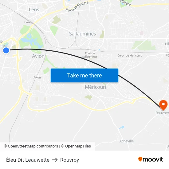 Éleu-Dit-Leauwette to Rouvroy map