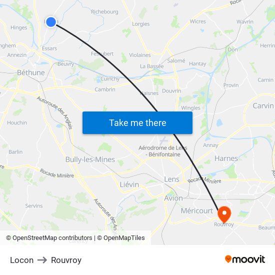 Locon to Rouvroy map