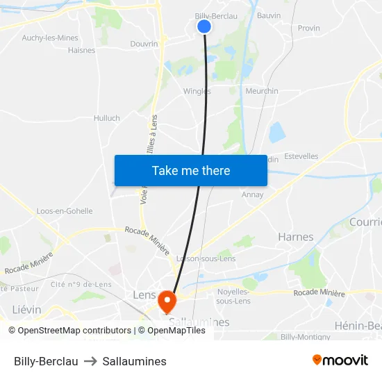Billy-Berclau to Sallaumines map