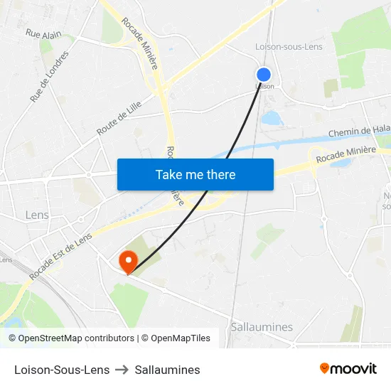 Loison-Sous-Lens to Sallaumines map