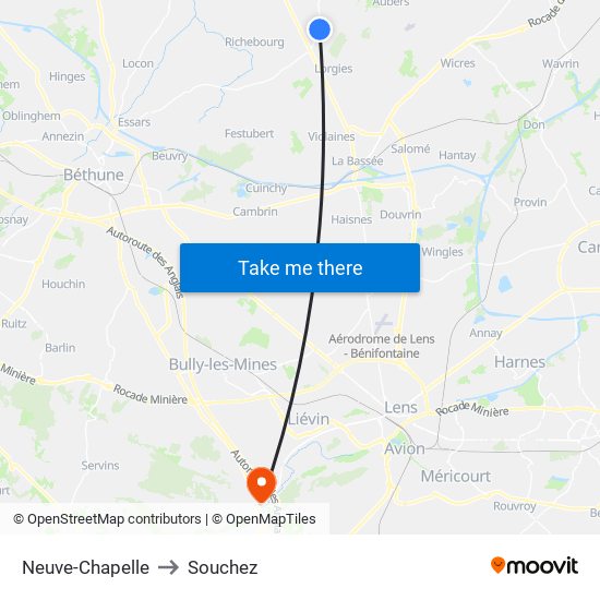 Neuve-Chapelle to Souchez map