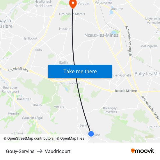 Gouy-Servins to Vaudricourt map