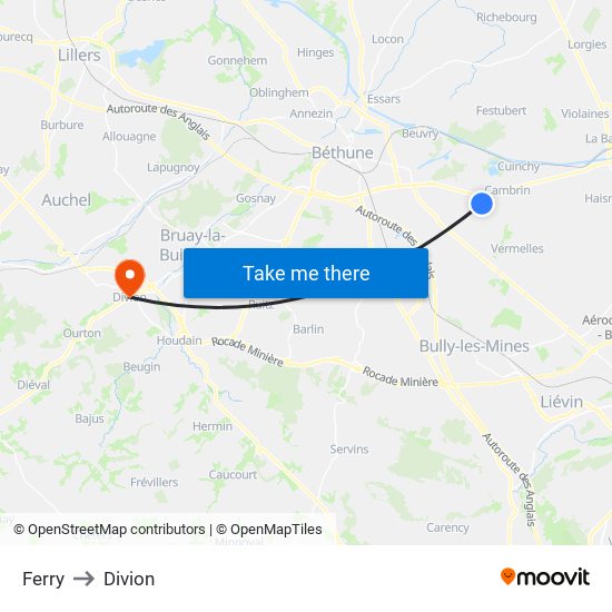 Ferry to Divion map