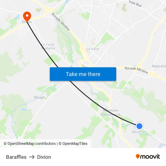 Baraffles to Divion map