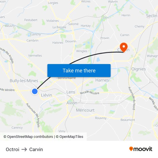 Octroi to Carvin map