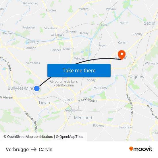 Verbrugge to Carvin map