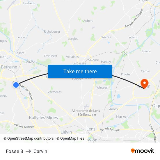 Fosse 8 to Carvin map