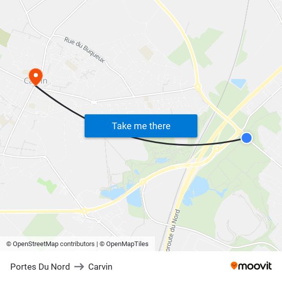 Portes Du Nord to Carvin map
