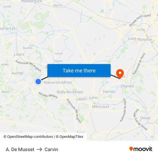 A. De Musset to Carvin map