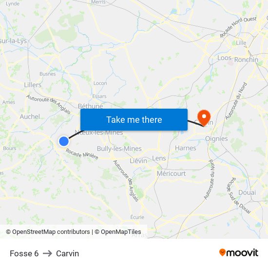 Fosse 6 to Carvin map