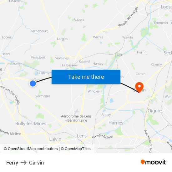 Ferry to Carvin map