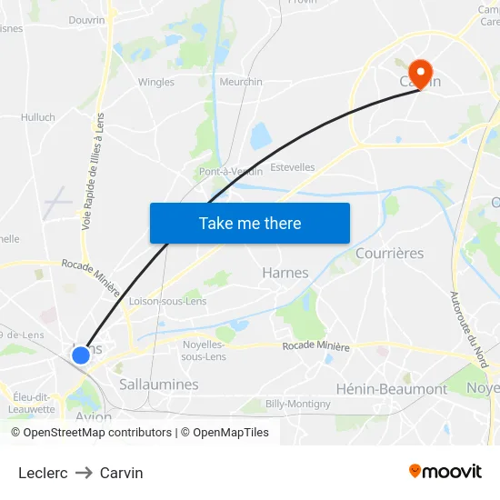 Leclerc to Carvin map
